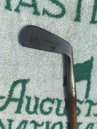 Antique Vintage Burke Marvel Swastika Hickory Wood Shaft Golf Club Mid Iron 2