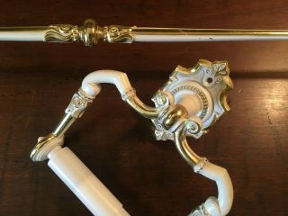 Vintage Amerock Carriage House Toilet Paper Holder And Towel Rack Antique Brass