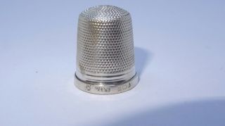 Antique Solid Silver Sowing Thimble Halmarked Birmingham Exceptional Quality