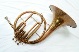 Antique Brass French Horn American Leader