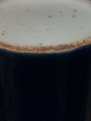 Antique Vintage Chinese Powder Blue Brush Pot Bitong Vase 7