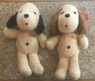 Vintage Animal Fair Henry & Henrietta Plush Dogs 12” Stuffed Animals