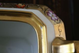 Antique Jean Pouyat Limoges TEAPOT CREAMER & SUGAR Set Hand Painted Floral Gold 5
