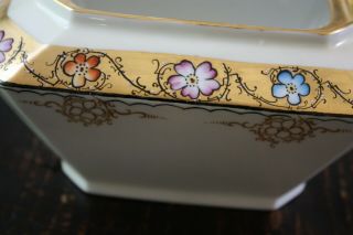 Antique Jean Pouyat Limoges TEAPOT CREAMER & SUGAR Set Hand Painted Floral Gold 7