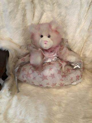 Build A Bear Vintage Stuffed Pink Princess Bear Dress Silver Wand 16” 2