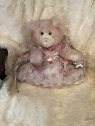 Build A Bear Vintage Stuffed Pink Princess Bear Dress Silver Wand 16” 3