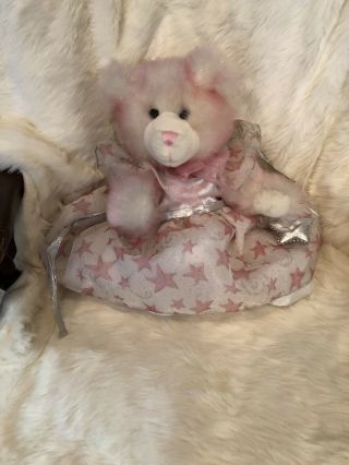 Build A Bear Vintage Stuffed Pink Princess Bear Dress Silver Wand 16” 4