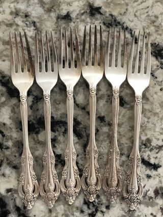 Set Of 6 Oneida Community Silverplate Silver Artistry Dinner Forks No Mono -