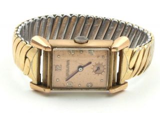 Vintage Bulova Hand Wind Mechanical Wrist Watch Stretch Bracelet Runs 5606 - 8
