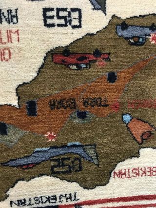 24” X 32” Hand Made Afghan Tribal Wool War Rug Map Flags B52 Tora Bora 2