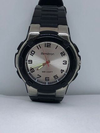 Armitron Acrylic Bezel Stainless Steel Black 25/6420 Y121e Wristwatch Sport