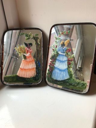 Crinoline 1930s Lady Painted Mirrors