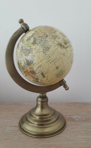 Small Vintage World Desktop Globe - Metal