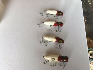 South Bend Bass - Oreno Lures Four (4) Red And White Dads Estate