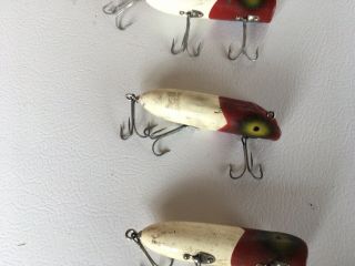 South Bend Bass - Oreno Lures Four (4) Red and White Dads Estate 3