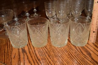 Vintage Set Of 4 Lead Crystal Cut Glass 4 " Tumbler Hi Ball Glasses Set 1