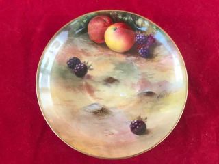 Good Antique Royal Worcester Hand Painted Fruit Saucer Mosesley.  C1906.