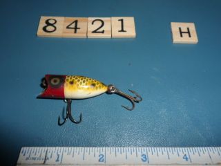 S8421 H Vintage Heddon Tiny Lucky 13 Red Head Frog Fishing Lure