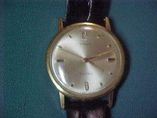 1960’s Vintage Timex Electric Watch (made In Germany) W/ Leather Band
