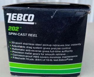 Zebco 202 Spin Cast Reel Vintage Green 4