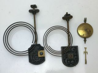 Bundle Of Vintage Clock Parts - Chime Fixture & Pendulum Cl