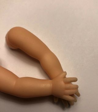 Set Of Vintage Rubber Small Doll Arms 2 1/2” Detailed Hands