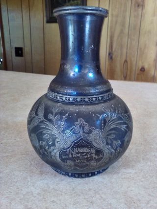 Victorian James Tufts Boston 1895 Bowling Trophy Jug Vase Ornate Silver Plate