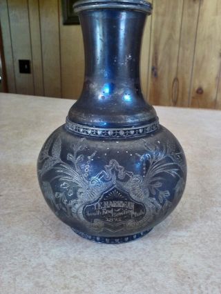 Victorian James Tufts Boston 1895 Bowling Trophy Jug Vase Ornate Silver Plate 2