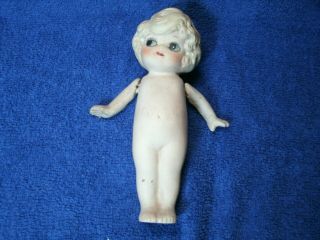 Vintage Ceramic Bisque Googly Eyed Blonde Doll 6 " Tall - Made In Japan 101