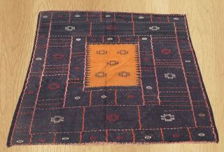 Authentic Hand Knotted Vintage Afghan Kilim Wool Area Rug 4.  4 X 4.  8 Ft