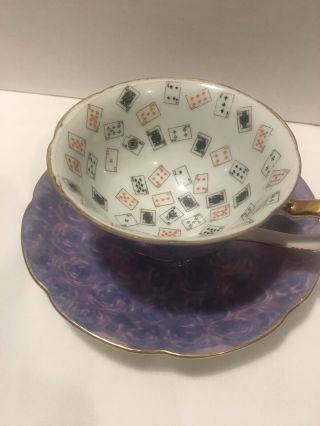 Vintage Napco China Fortune Tellers Reading Cup & Saucer (cup Of Knowledge)