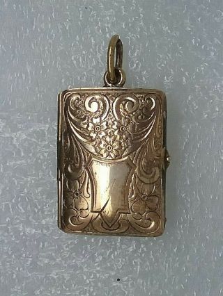 Antique Art Nouveau 9ct Rose Gold Filled Ornate Locket
