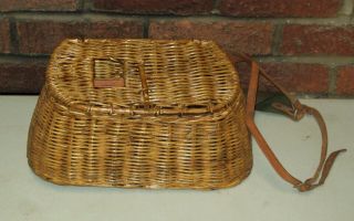 Vintage Fishing Creel Basket Trout Wicker