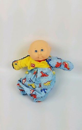 Vtg 91 Hasbro Cabbage Patch Preemie Boy Doll 12 " Bald Pouty Face,  Dino Sleeper