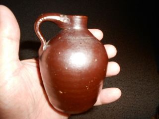 Antique Alabama Pottery Stoneware Southern Mini Whisky Jug 3 3/4 " X 2 1/2 "
