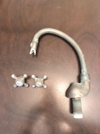 Antique Brass Swan Faucet Spout And Handles