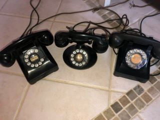 3 Antique Rotary Phones B1 E1 F1 Western Electric And Bell System