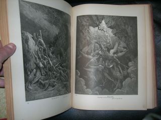 Antique Milton ' s Paradise Lost Illustrated By Gustave Dore 1885 OVERSIZED Book 5