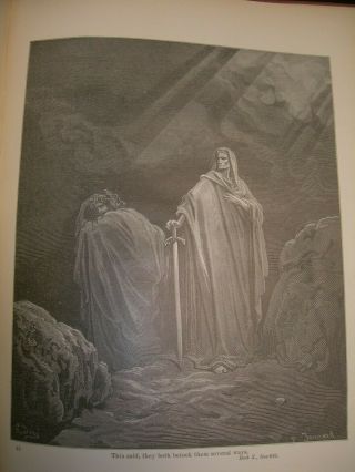 Antique Milton ' s Paradise Lost Illustrated By Gustave Dore 1885 OVERSIZED Book 6