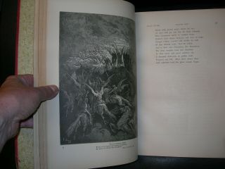 Antique Milton ' s Paradise Lost Illustrated By Gustave Dore 1885 OVERSIZED Book 7