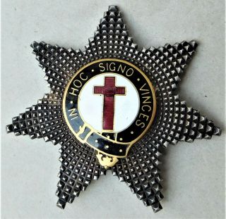 Masonic Freemason Knights Templar Breast Star Jewel Vintage Antique