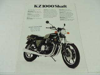 Vintage 1980 Kawasaki Kz1000 Shaft Motorcycle Brochure L2139