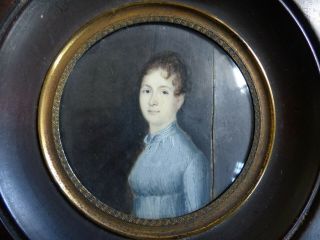 Fine Antique Early 19th Century Elegant Lady Miniature Portrait 1820 