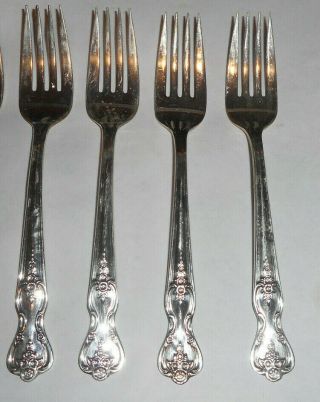6 Wm Rogers Inspiration Magnolia Extra Plate Silverplated Flatware Salad Fork 2