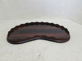 Antique Victorian Mahogany Kidney Shaped Serving Tray,  Drinks & Meal 54cm