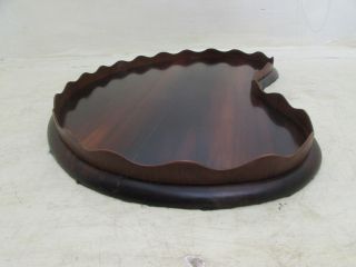 Antique Victorian Mahogany Kidney Shaped Serving Tray,  Drinks & Meal 54cm 2