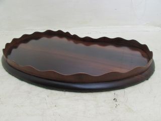 Antique Victorian Mahogany Kidney Shaped Serving Tray,  Drinks & Meal 54cm 3