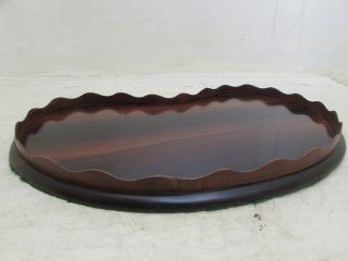 Antique Victorian Mahogany Kidney Shaped Serving Tray,  Drinks & Meal 54cm 4