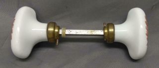 Vintage Set Of Two Doorknob Door Knobs Doorknobs Limoges French Porcelain Brass