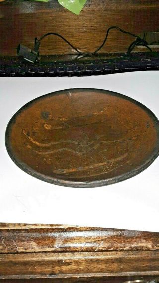 Antique Pa Redware Slip Decorated 7 5/8 " By 1 1/2 " Deep Bowl